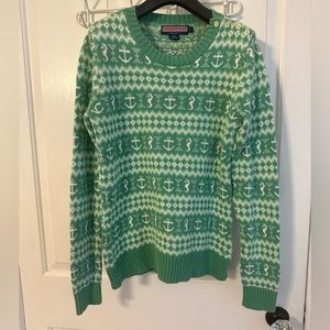 Vineyard Vines Nautical Print Cotton Sweater - Size Large